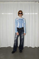LEONSENSE Denim Print L/S T-Shirt