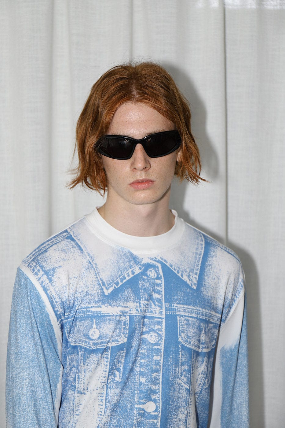 LEONSENSE Denim Print L/S T-Shirt