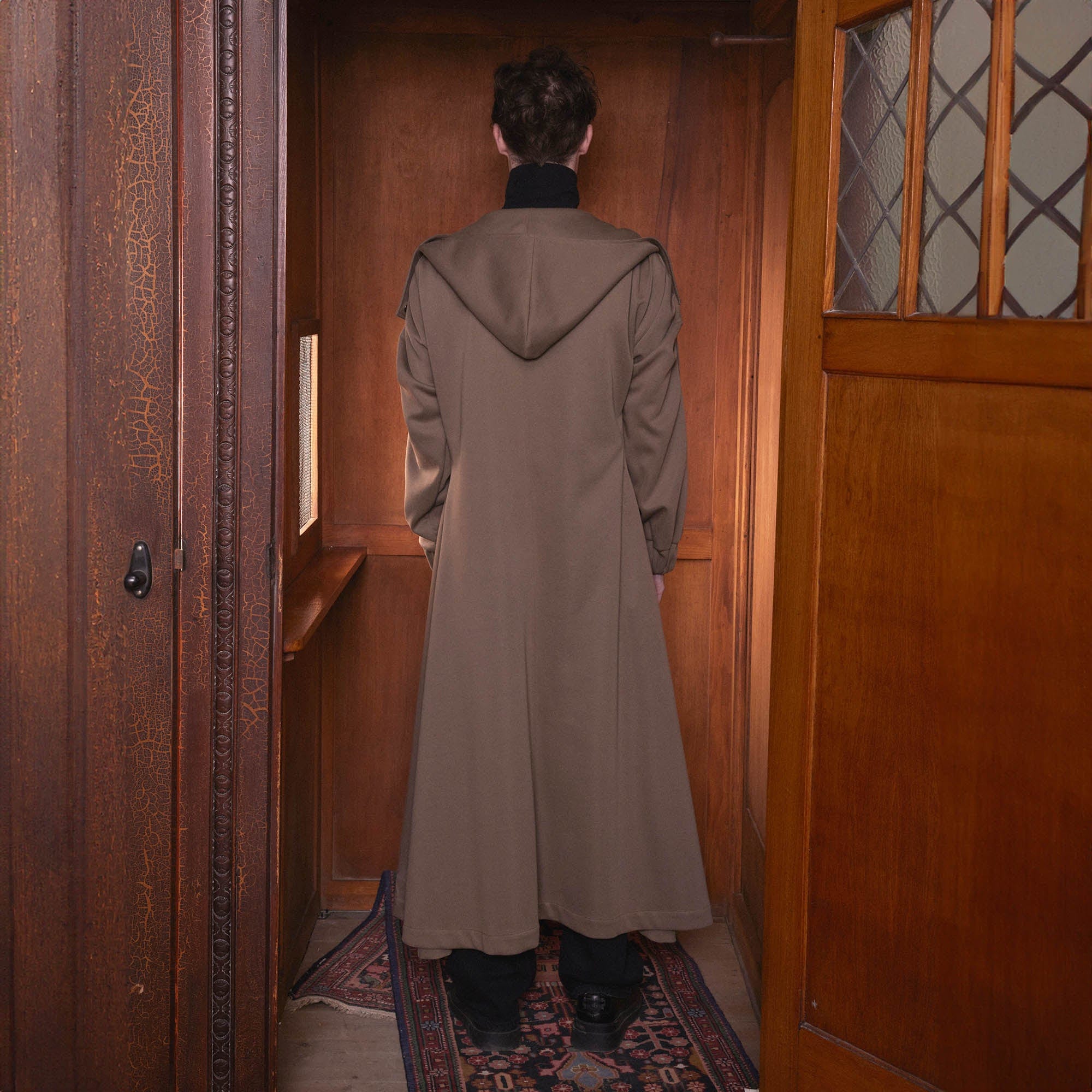 KADAKADA Hooded Pleated Shoulder Cloak