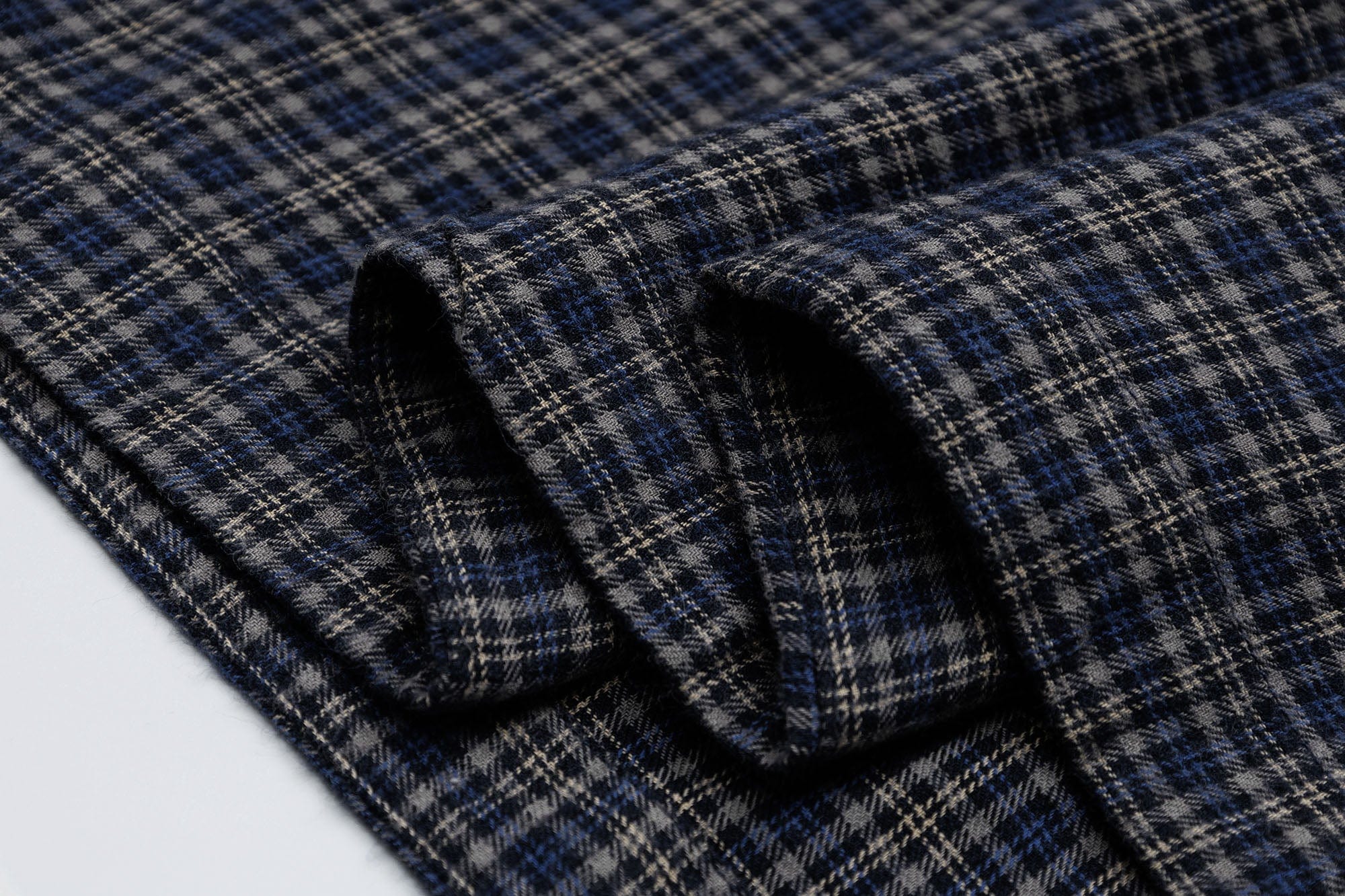 OVDY Raw-Edge Patchwork Graphic Plaid Half Shirt