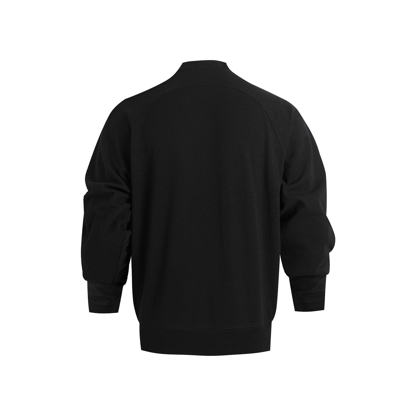 WHISTLEHUNTER Asymmetrical Zipper Rivet Mock Neck Light Sweatshirt