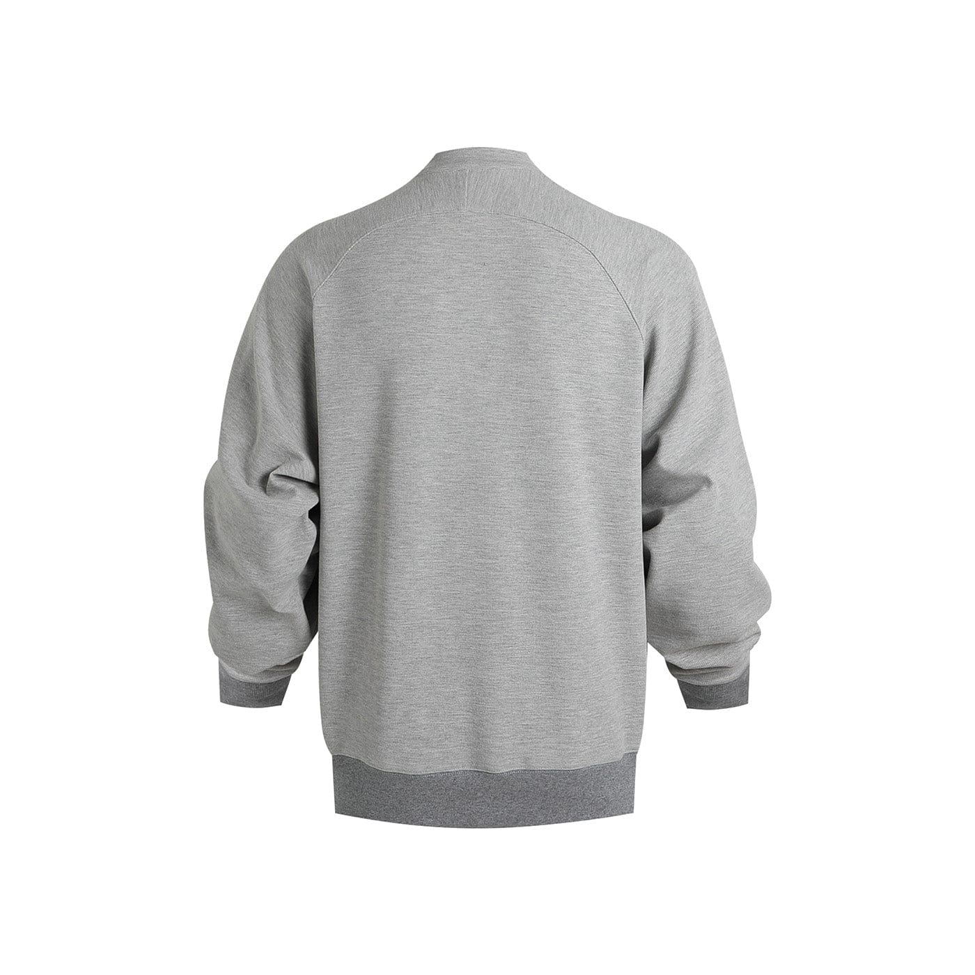 WHISTLEHUNTER Asymmetrical Zipper Rivet Mock Neck Light Sweatshirt