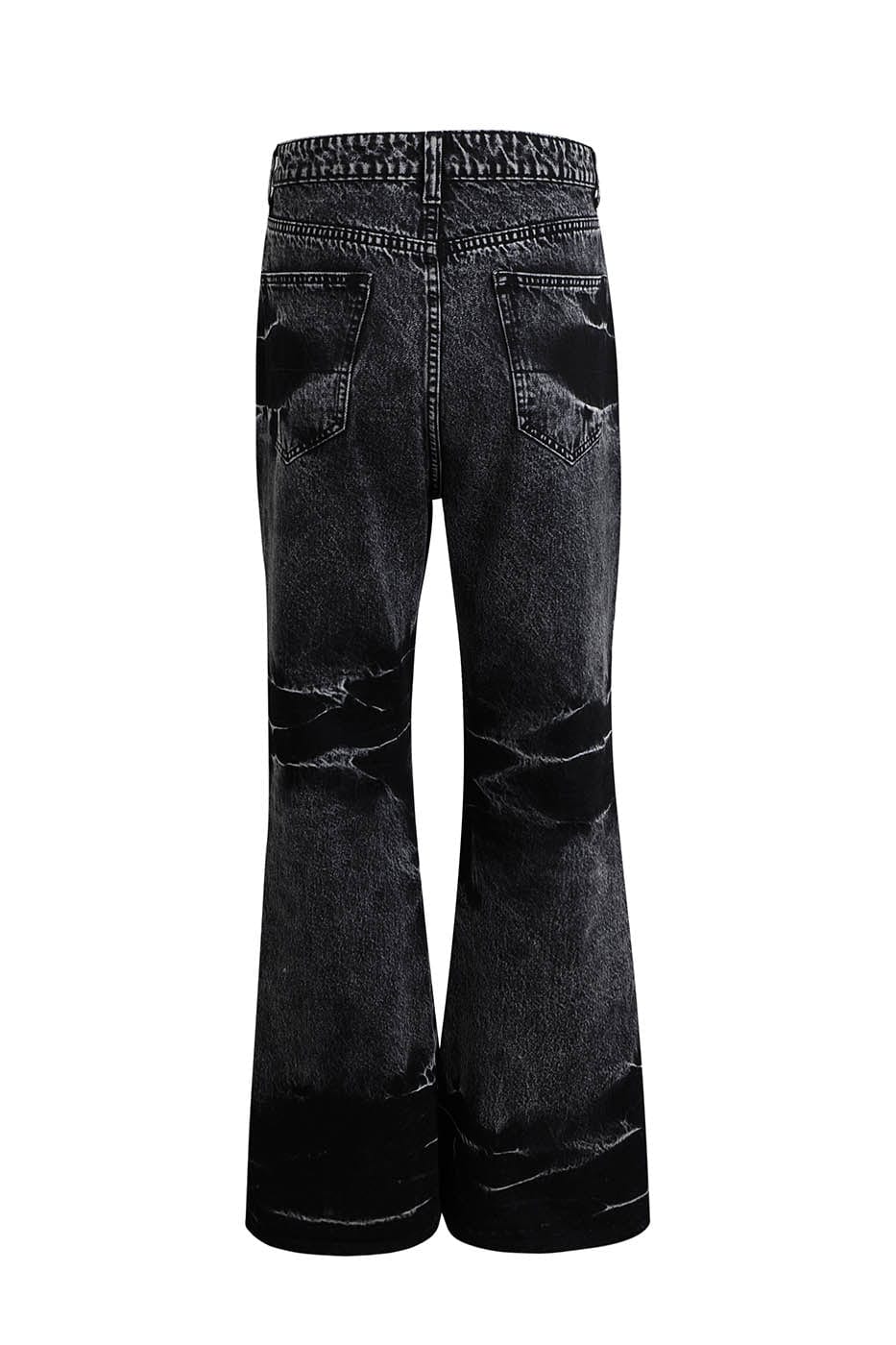 DND4DES Lightning Crease Washed Flared Jeans Black