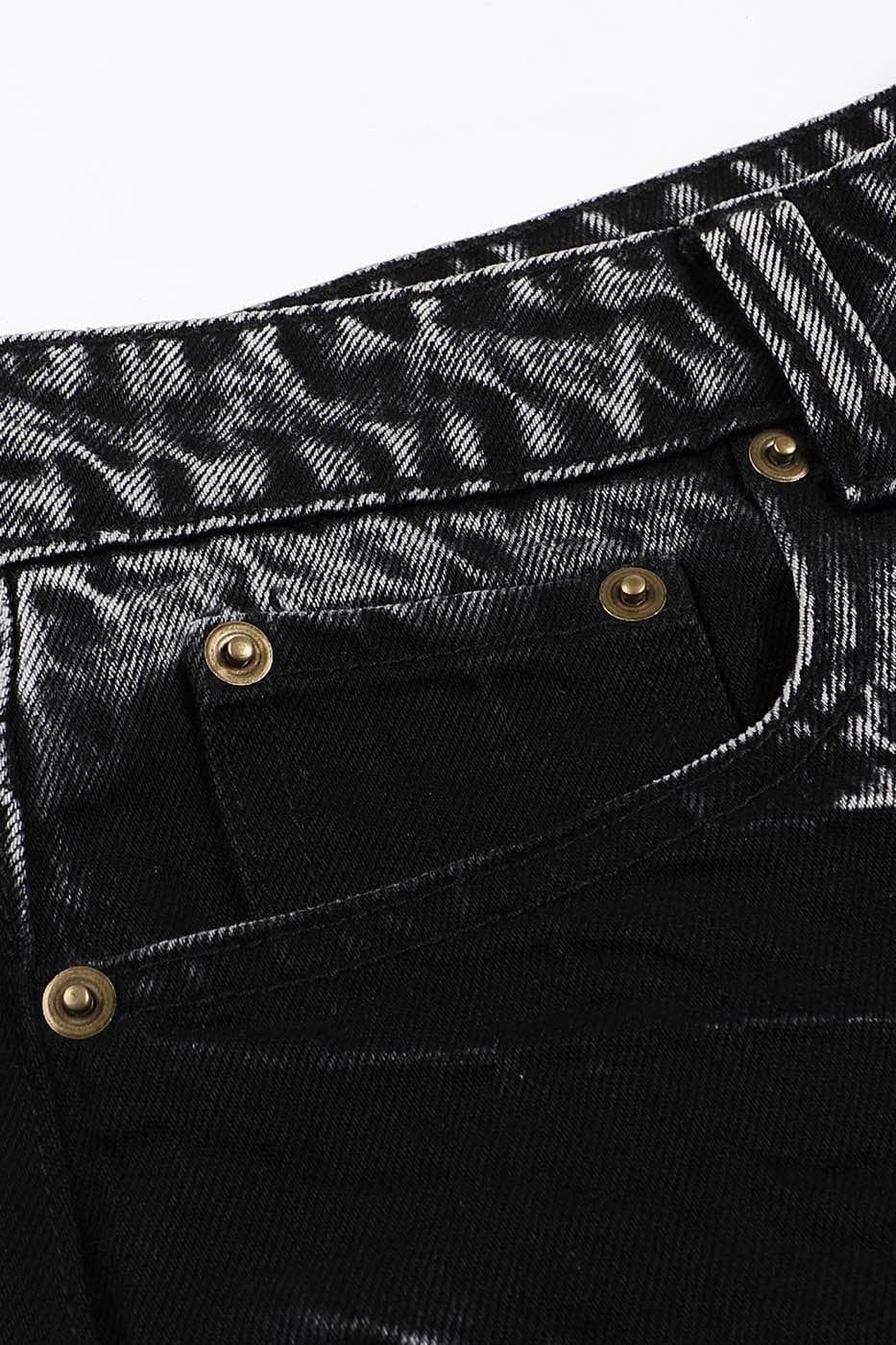 DND4DES Lightning Crease Washed Flared Jeans Black