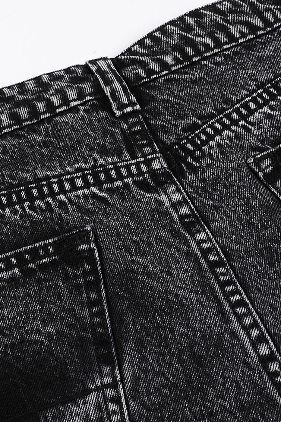 DND4DES Lightning Crease Washed Flared Jeans Black
