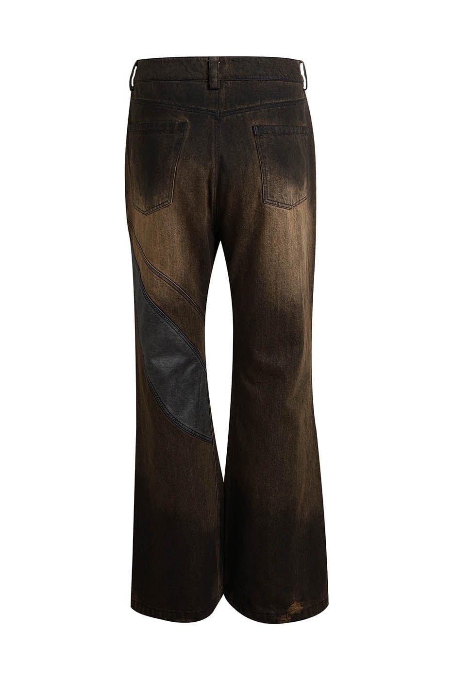 DND4DES Asymmetrical Deconstructed Faded Flared Jeans