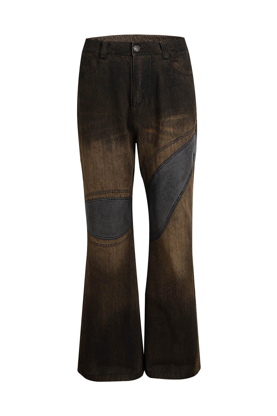 DND4DES Asymmetrical Deconstructed Faded Flared Jeans