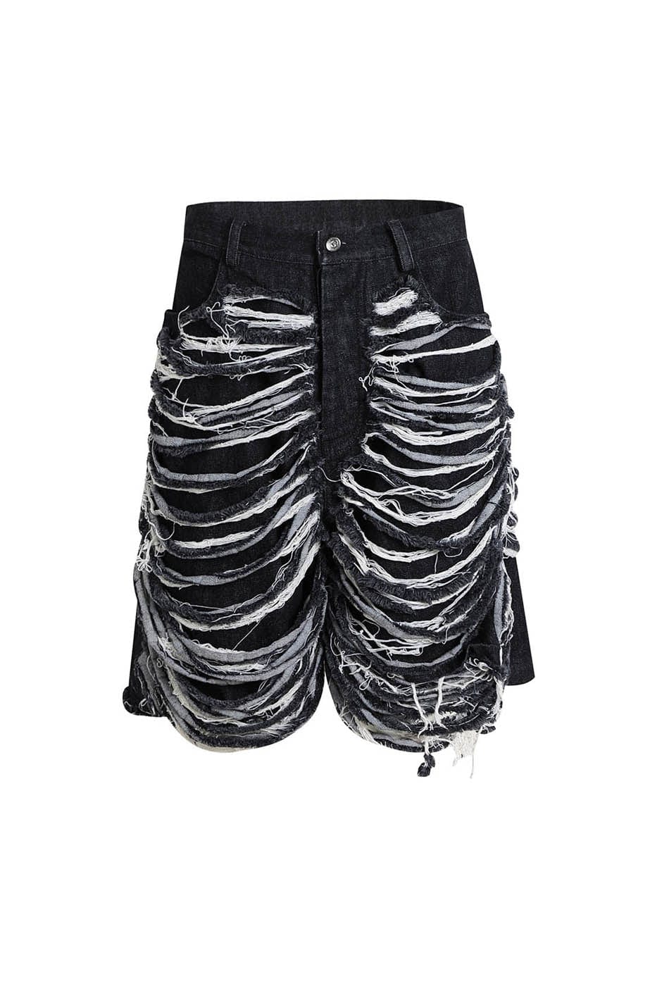 DND4DES Heavily Distressed Denim Shorts