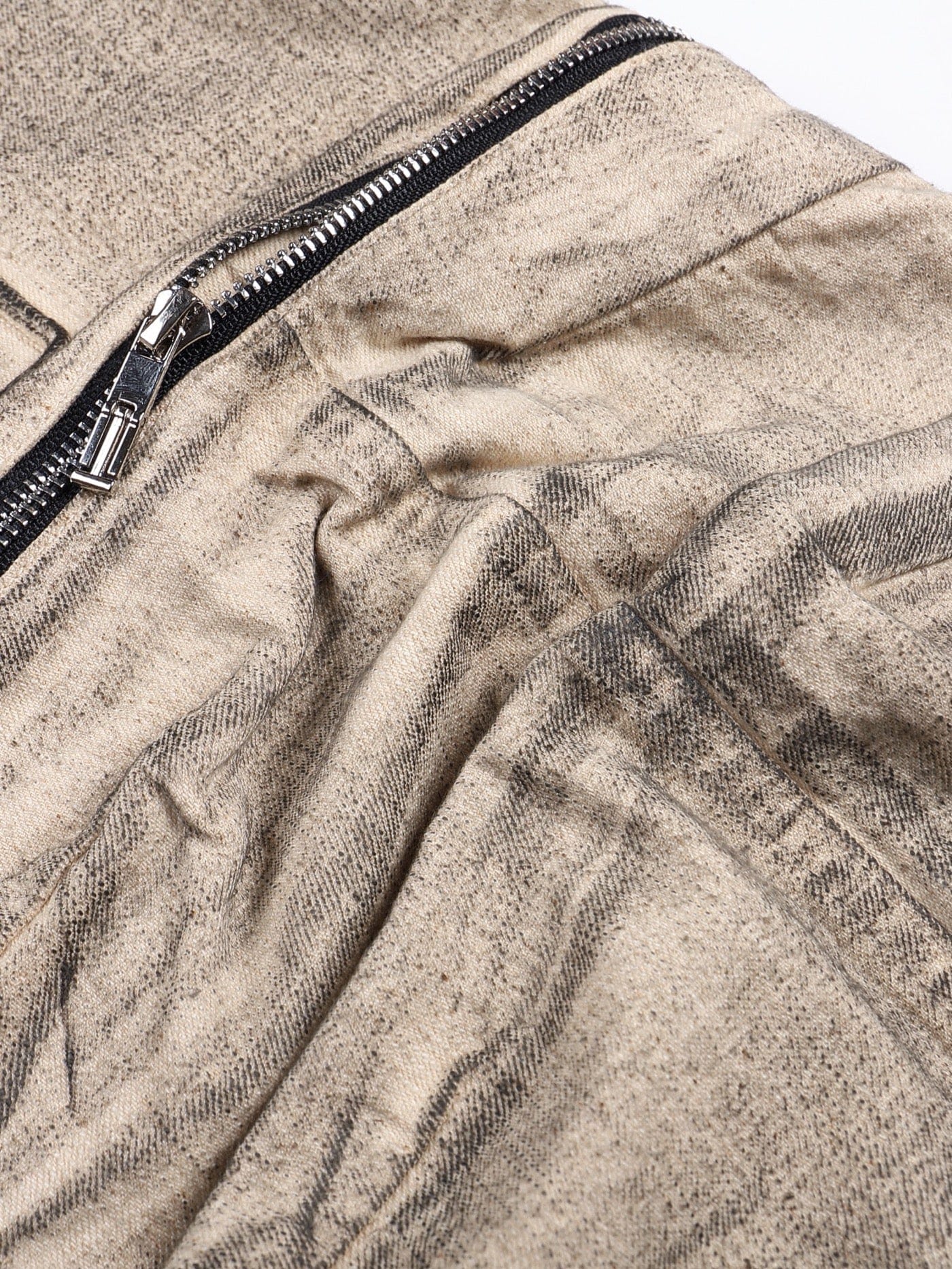 DND4DES Distressed Drawstring Crinkled Zipper Cargo