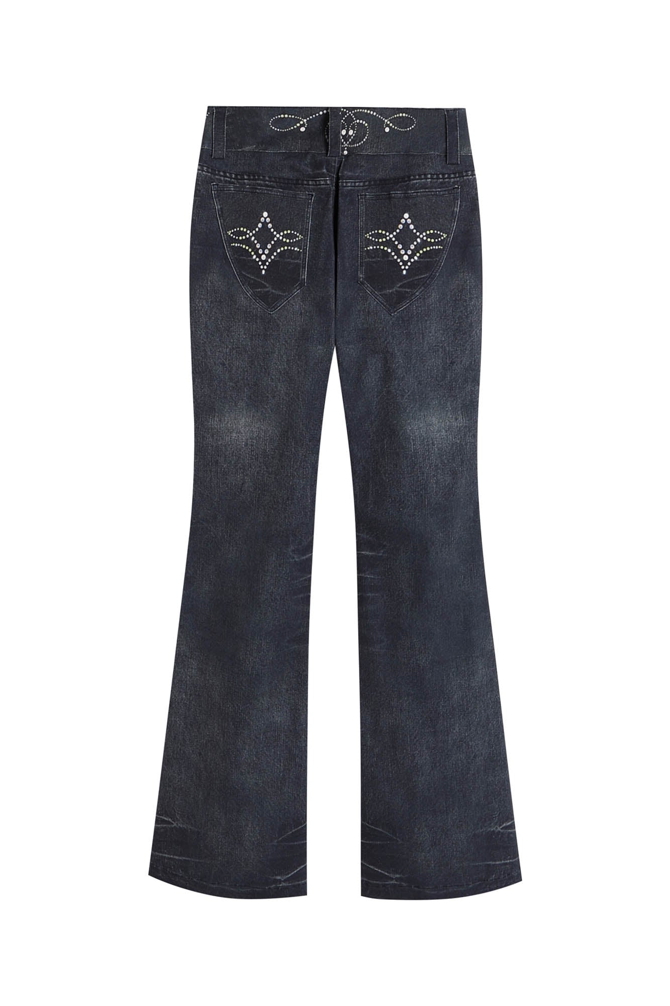 DND4DES×Faychui Retro Gemstone Graphics Flared Jeans