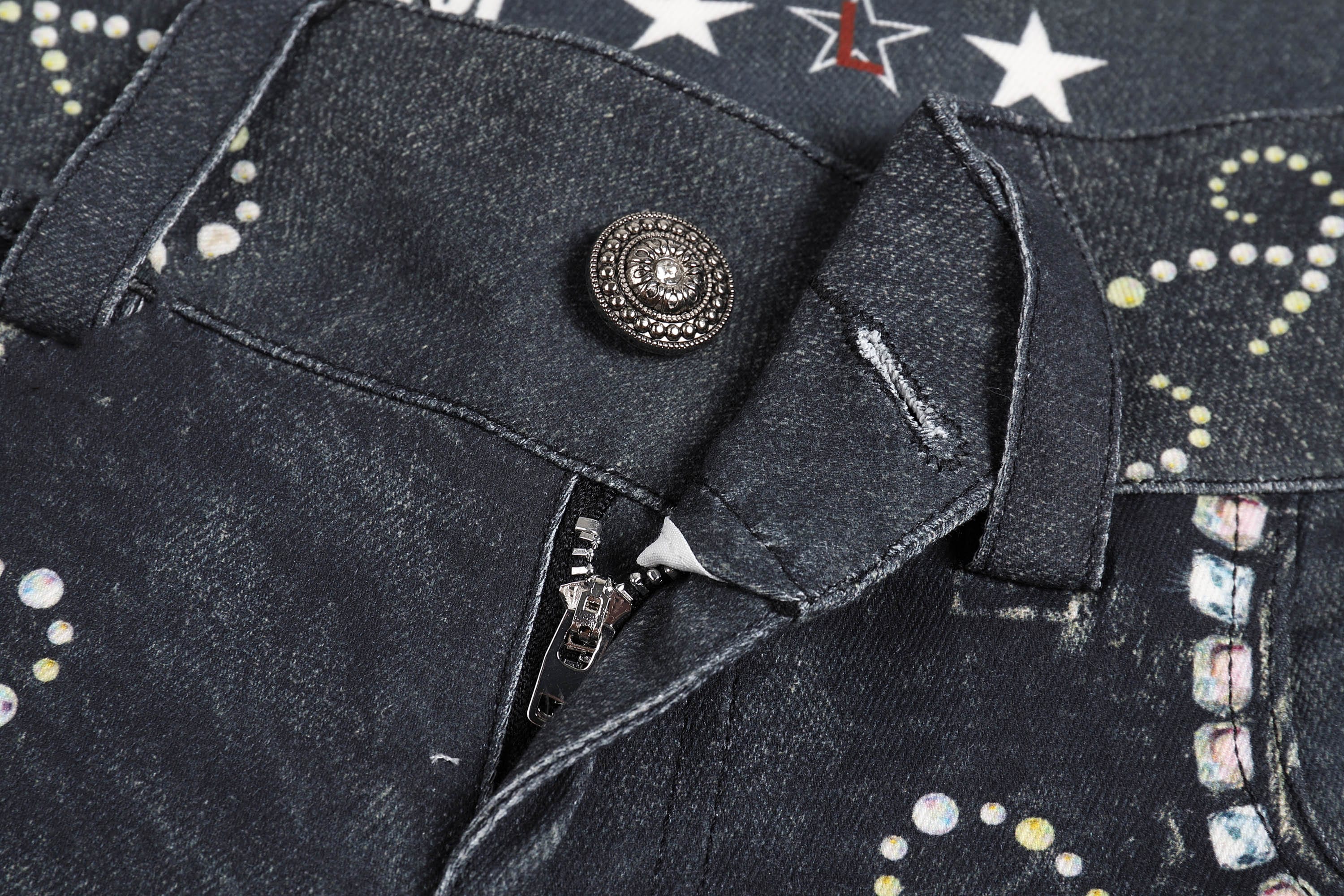 DND4DES×Faychui Retro Gemstone Graphics Flared Jeans