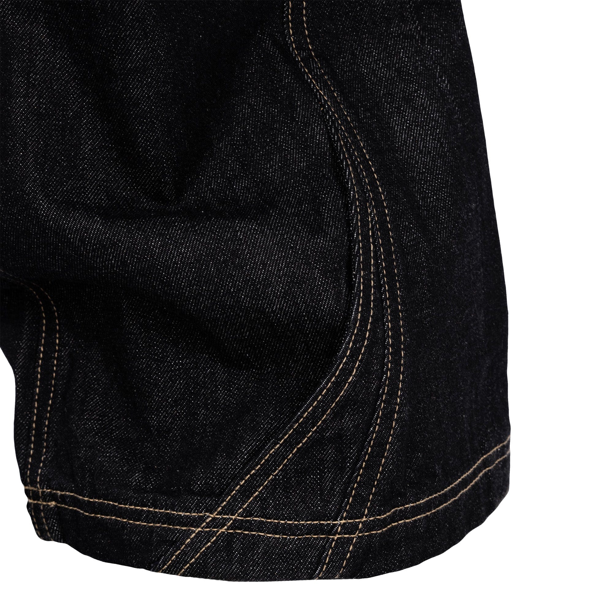 CATSSTAC Curved Panel Stitch Straight-Leg Raw Jeans