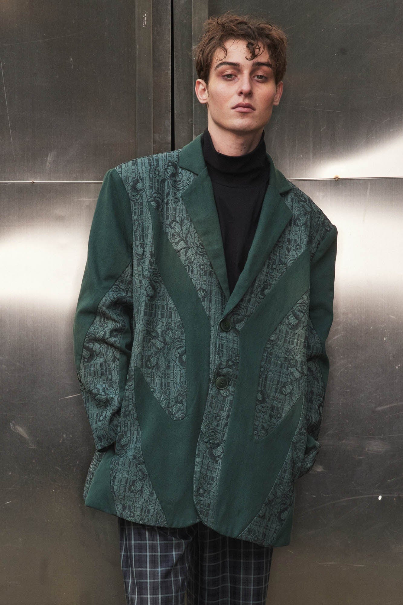 KADAKADA Floral Lace Patchwork Blazer