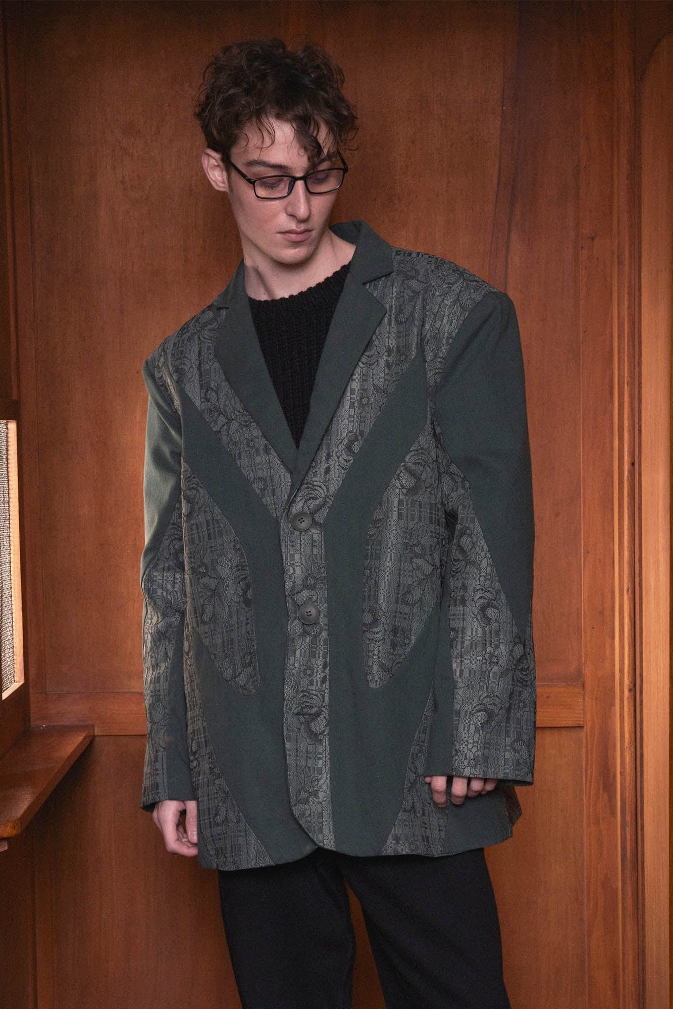 KADAKADA Floral Lace Patchwork Blazer