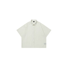 OVDY Pinstriped Cross Paneled Back Half Shirt