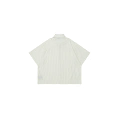 OVDY Pinstriped Cross Paneled Back Half Shirt