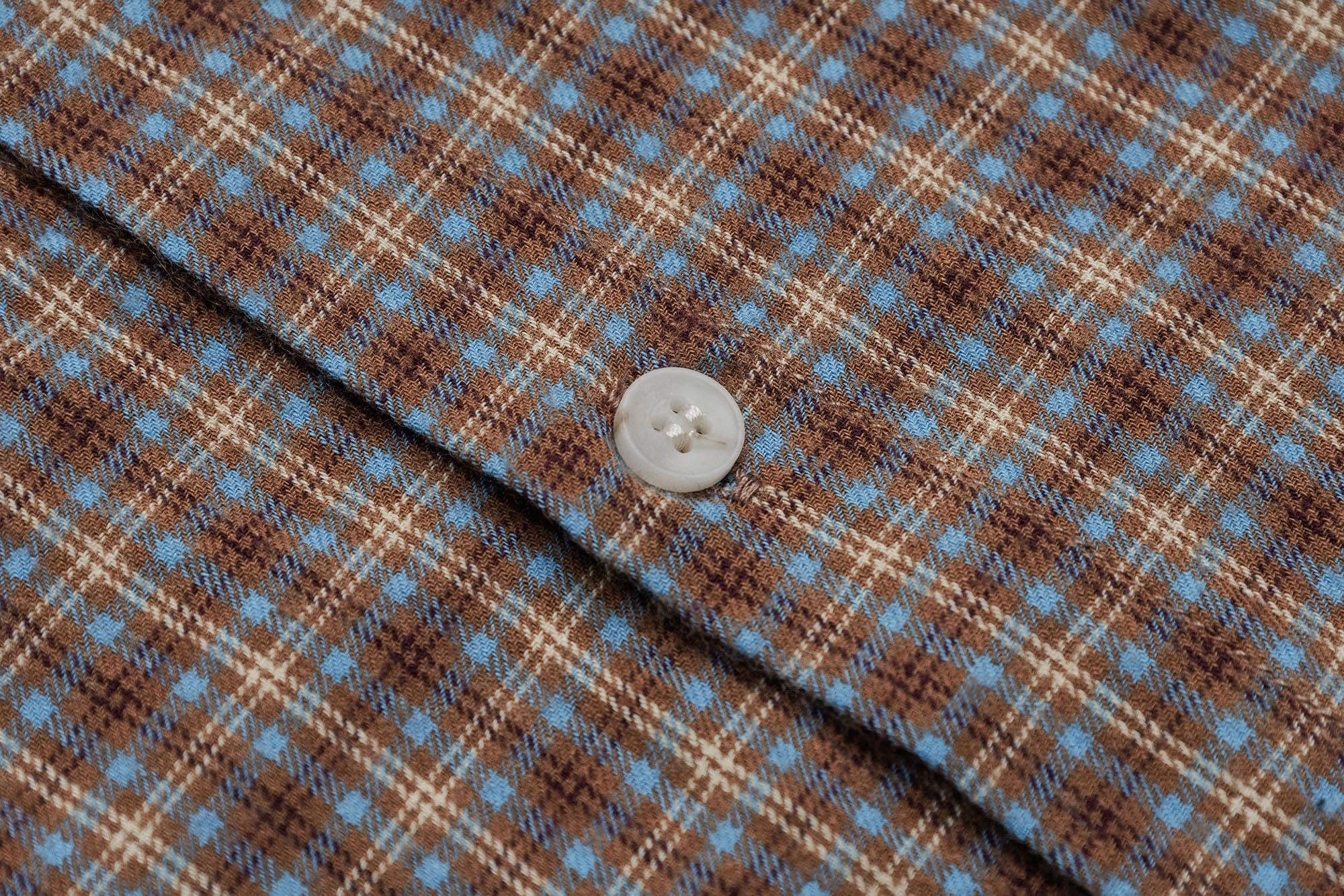 OVDY Raw-Edge Patchwork Graphic Plaid Half Shirt