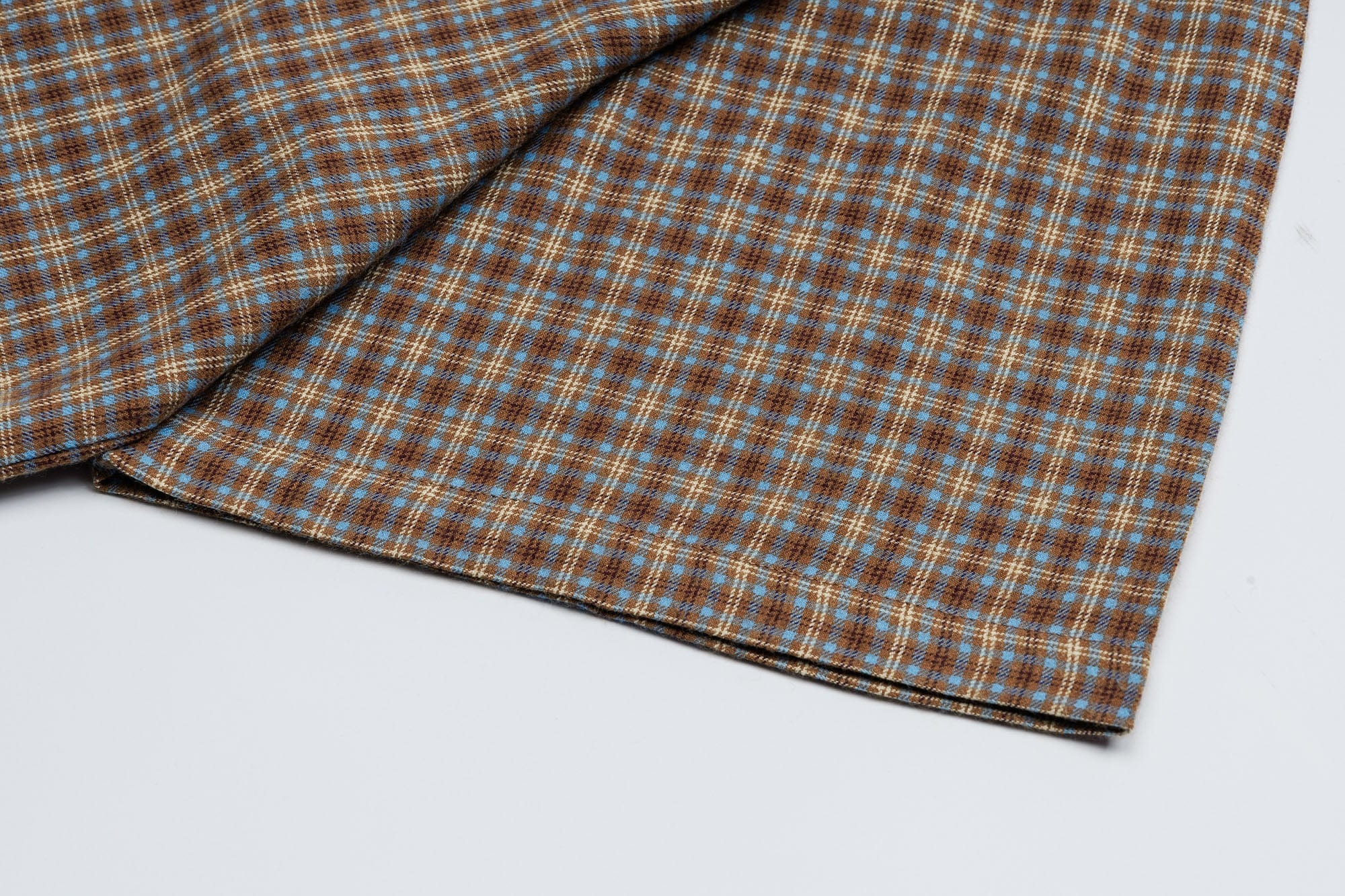 OVDY Raw-Edge Patchwork Graphic Plaid Half Shirt