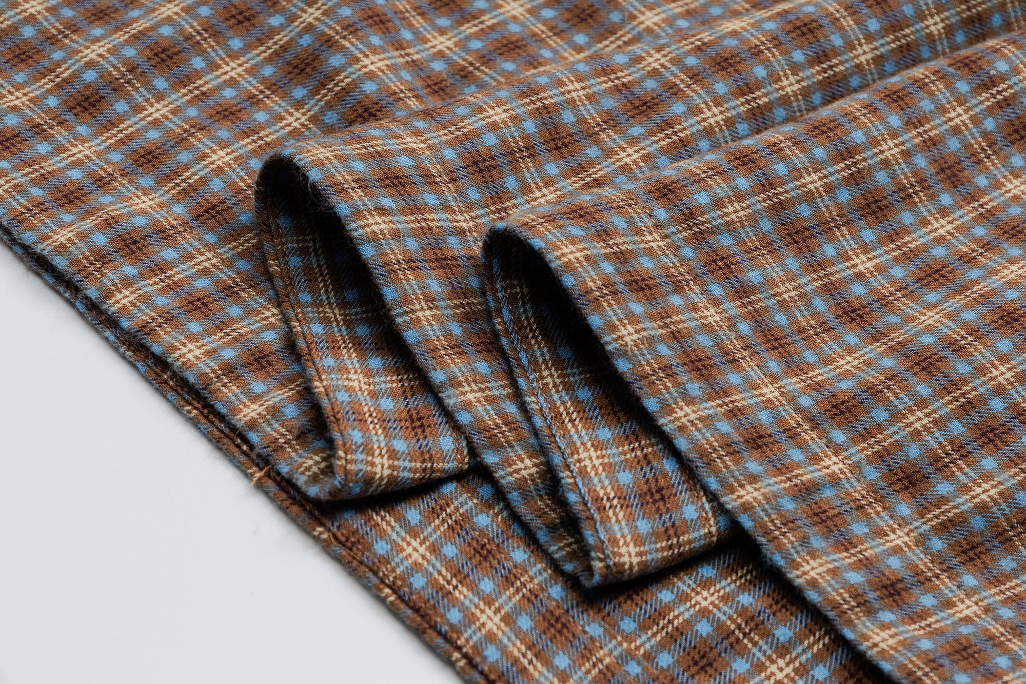 OVDY Raw-Edge Patchwork Graphic Plaid Half Shirt