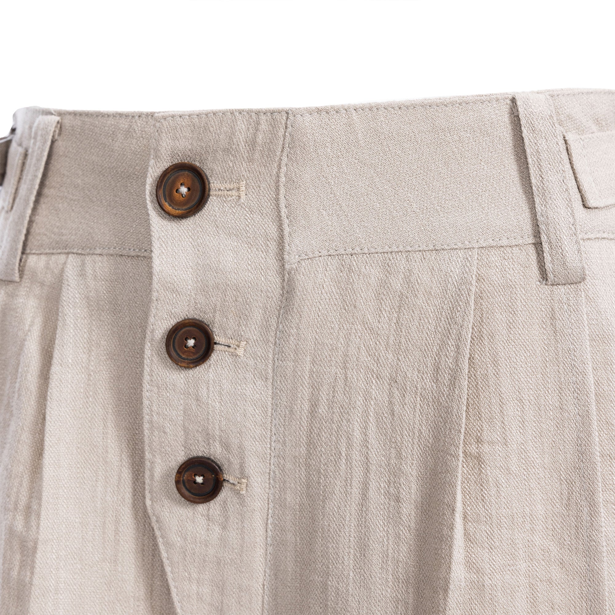 CATSSTAC Linen-Tencel Pleated Straight-Leg Trousers