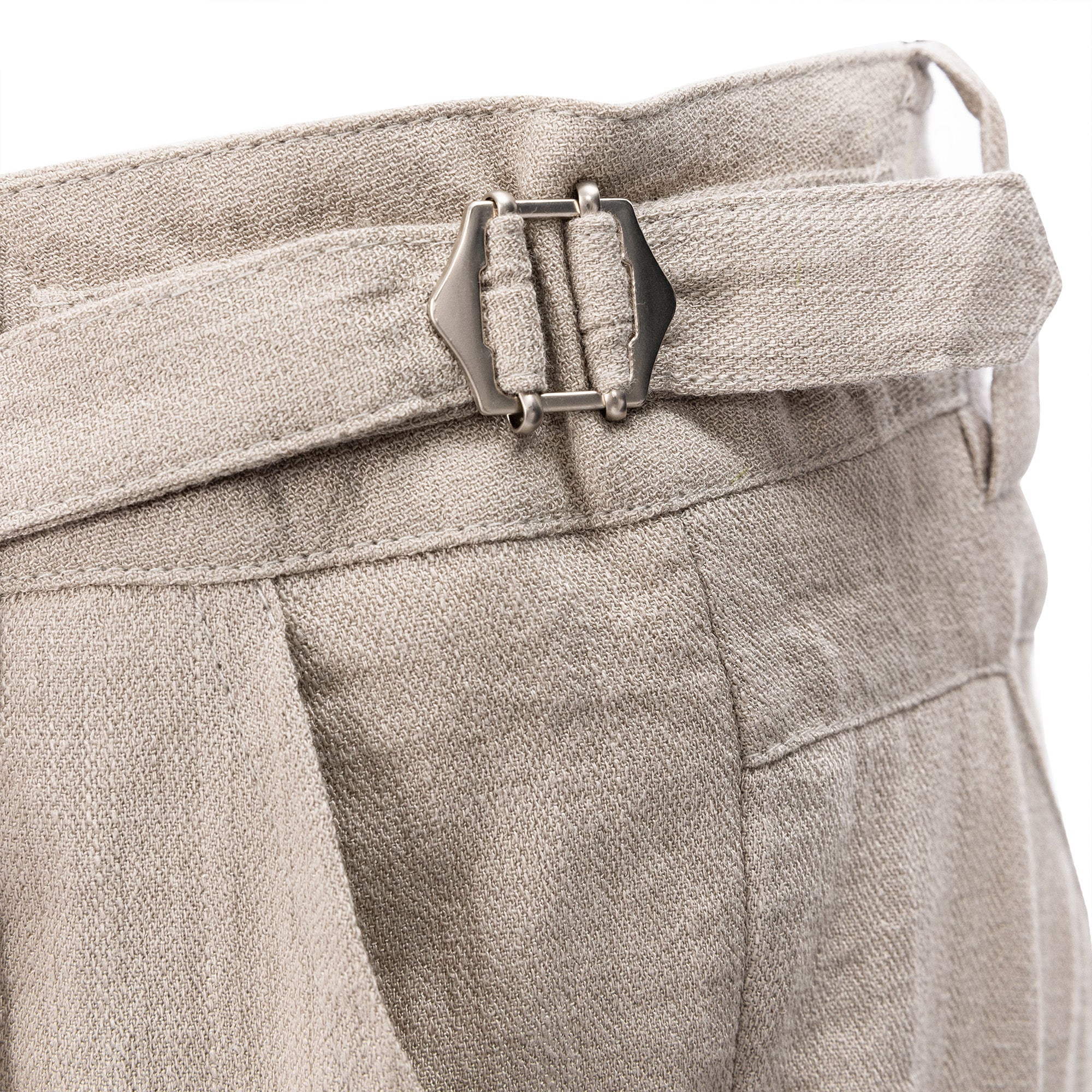 CATSSTAC Linen-Tencel Pleated Straight-Leg Trousers