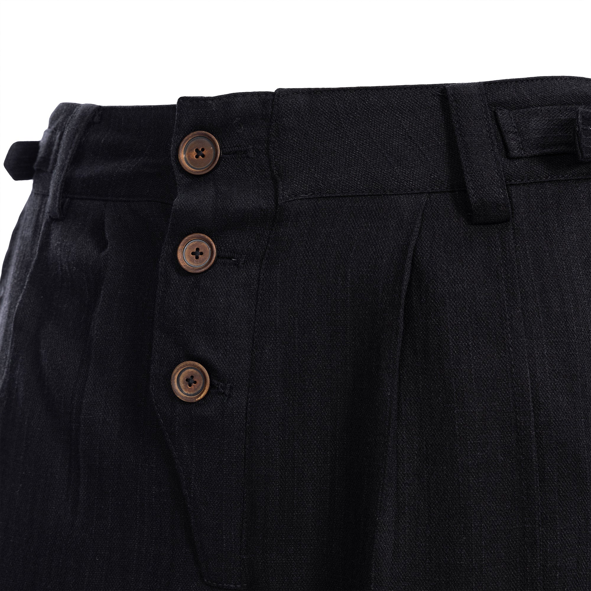 CATSSTAC Linen-Tencel Pleated Straight-Leg Trousers