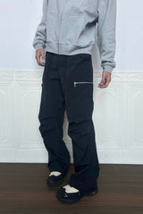 KREATE Crinkled Zippered Cargo Pants