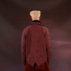 KADAKADA Swallowtail Rivet Zipper Faux Leather Jacket