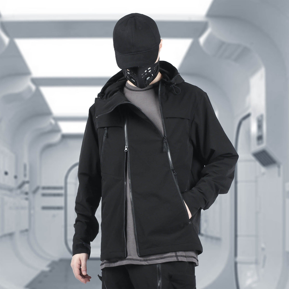 SILENSTORM Asymmetrical Multi-Zip Hooded Jacket