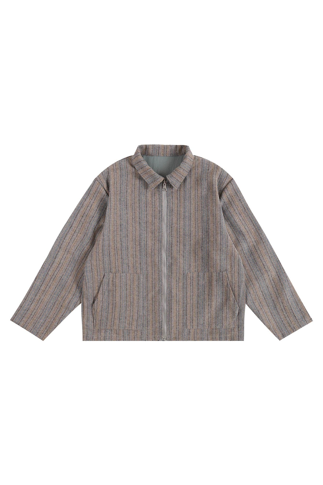 ONADAILYBASIS Reversible Utility & Herringbone Wool-Blend Jacket