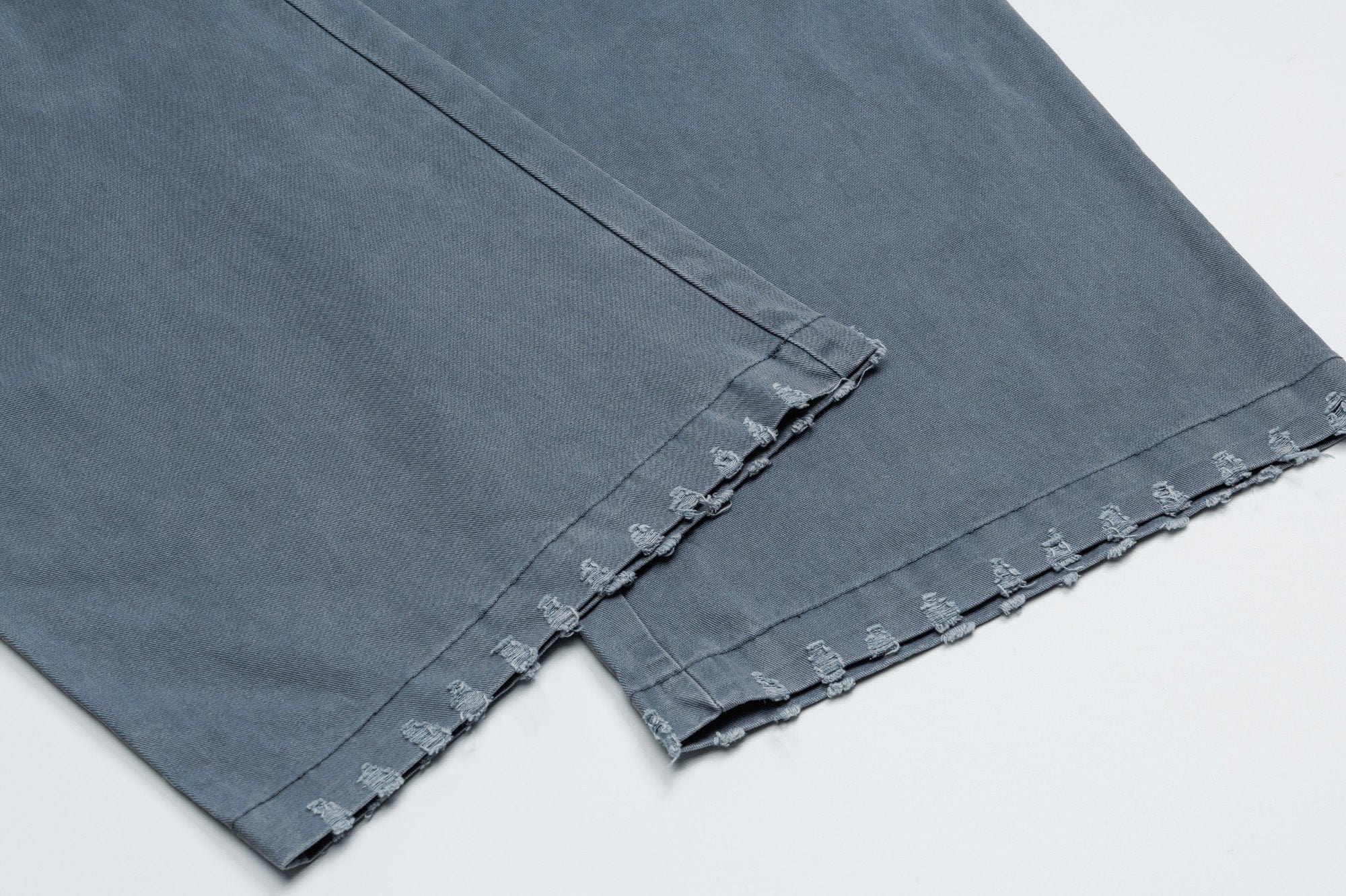 OVDY Layered-Waist Distressed Straight-Leg Pants