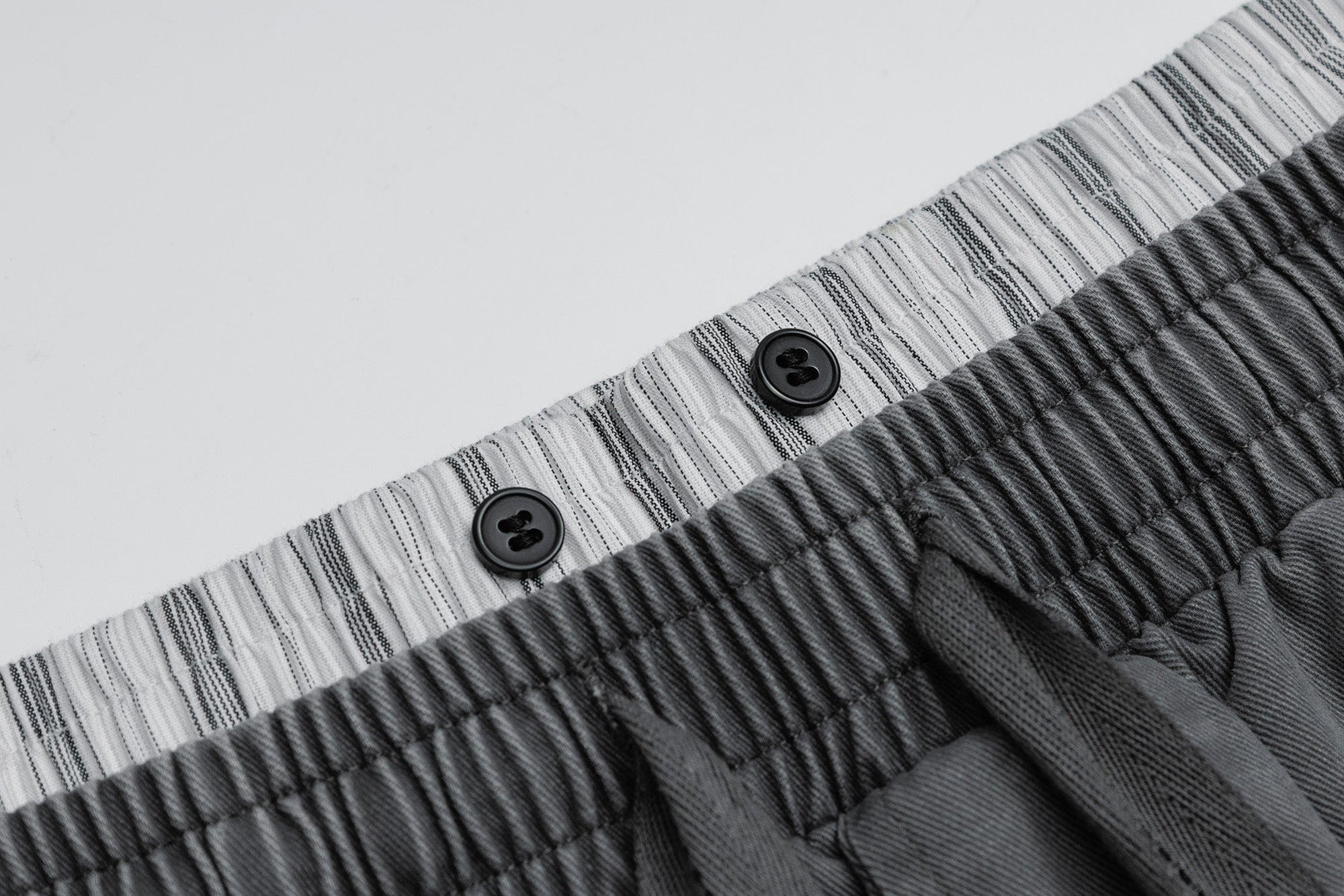 OVDY Layered-Waist Distressed Straight-Leg Pants