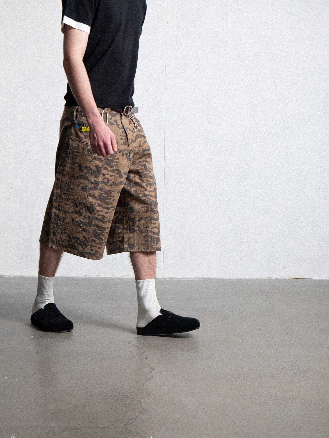 LEONSENSE Deconstructed Camo Cargo Shorts