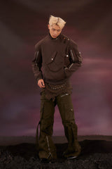 KADAKADA Modern Military Buttoned Big-Pocket Zipper Jacket