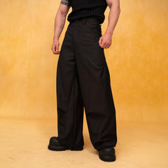 CLP Essential Spliced Crinkled Wide-Leg Trousers