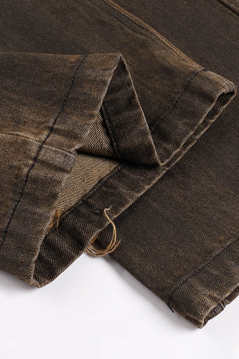 DND4DES Asymmetrical Deconstructed Faded Flared Jeans