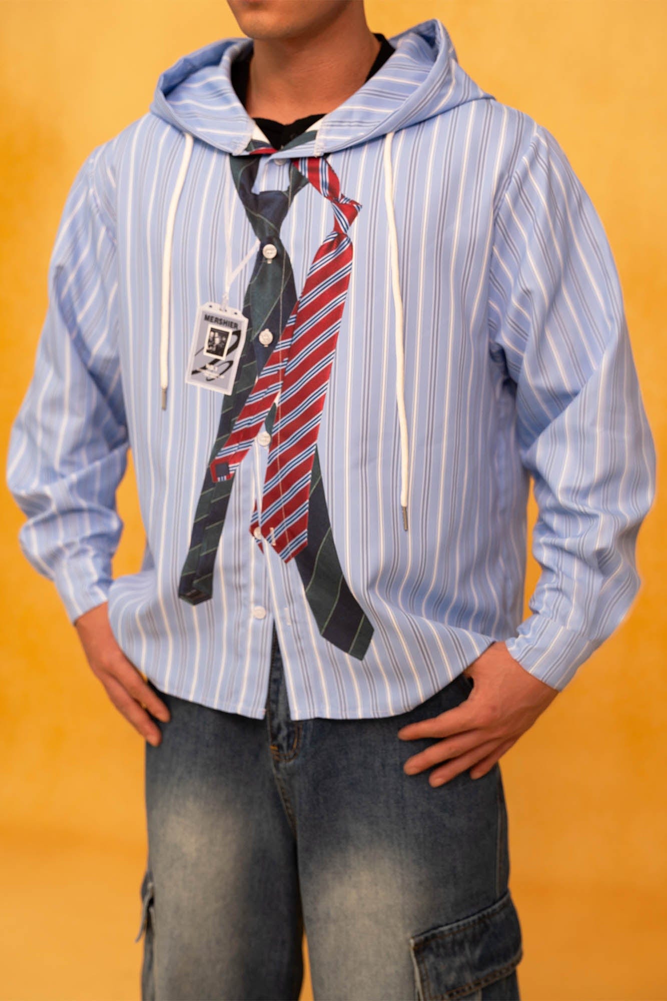 CLP Tie Graphic Striped Hooded Jacket