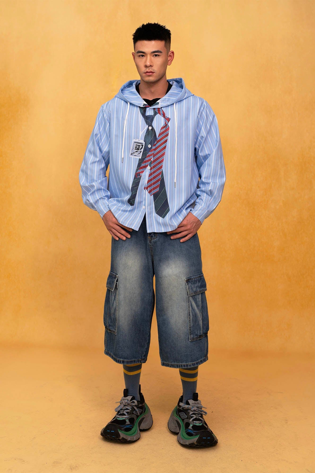 CLP Tie Graphic Striped Hooded Jacket
