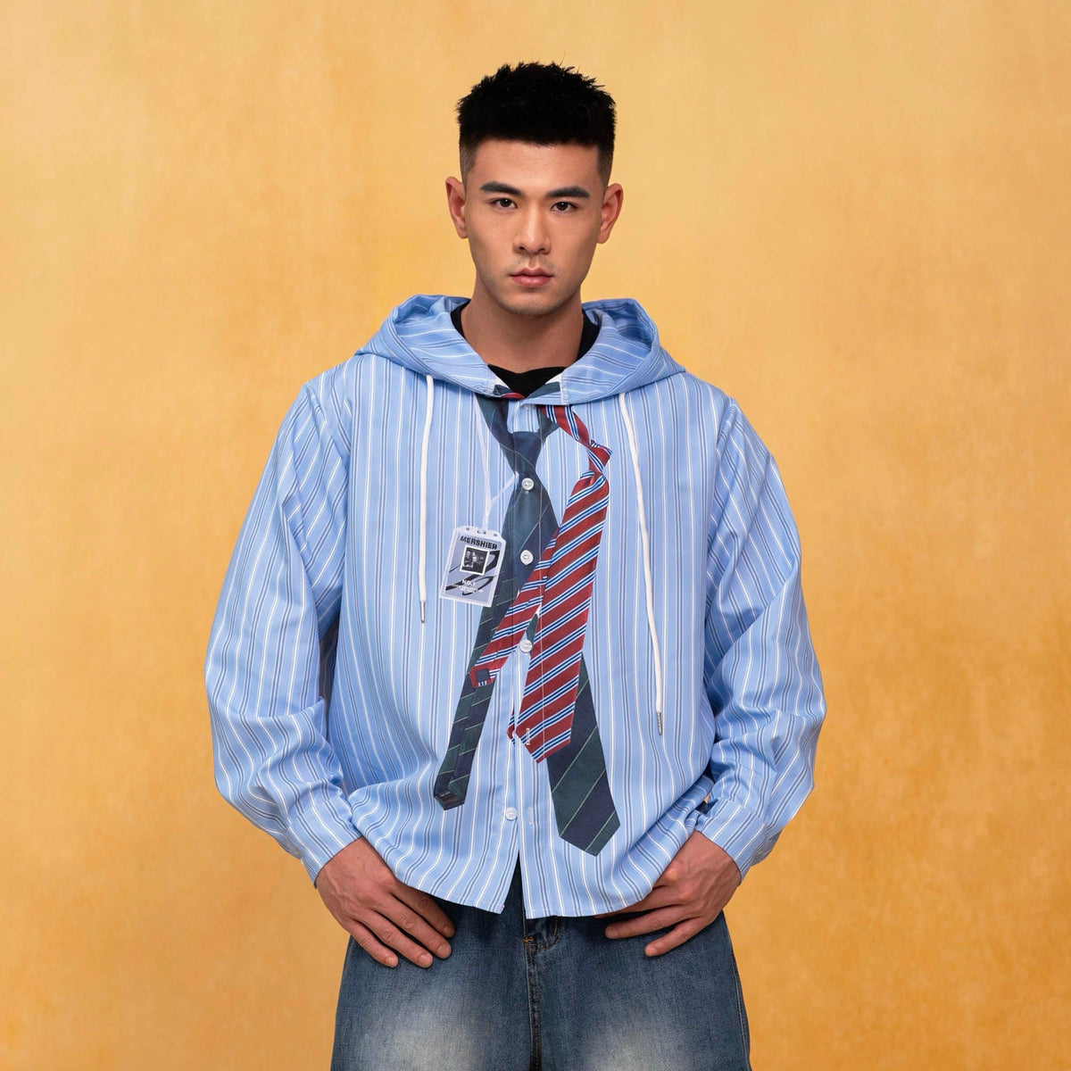 CLP Tie Graphic Striped Hooded Jacket