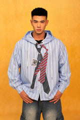 CLP Tie Graphic Striped Hooded Jacket