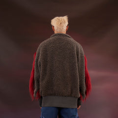 KADAKADA Faux Fur Spliced Oversized Fleece Jacket