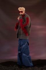 KADAKADA Faux Fur Spliced Oversized Fleece Jacket
