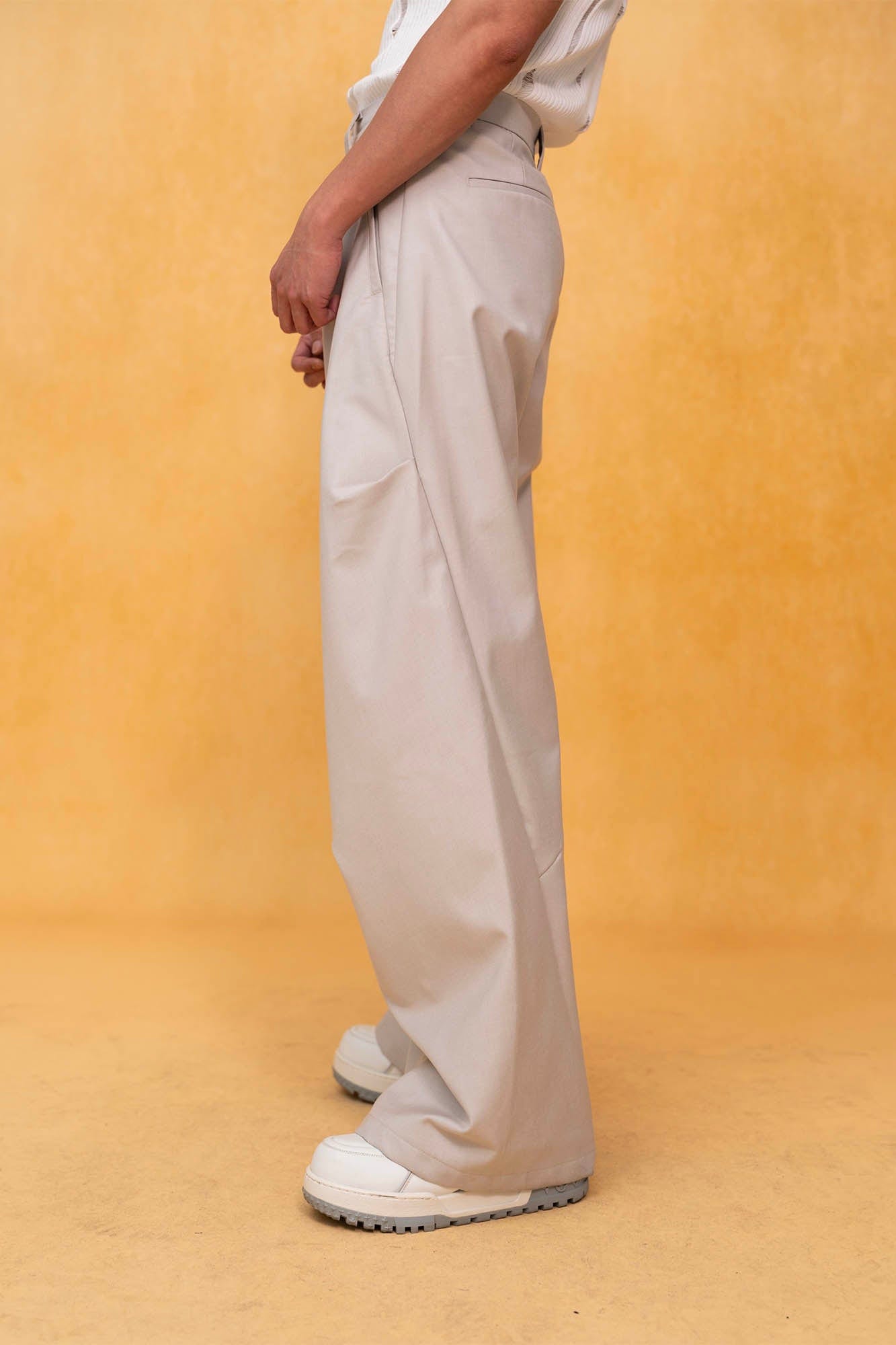 CLP Essential Spliced Crinkled Wide-Leg Trousers