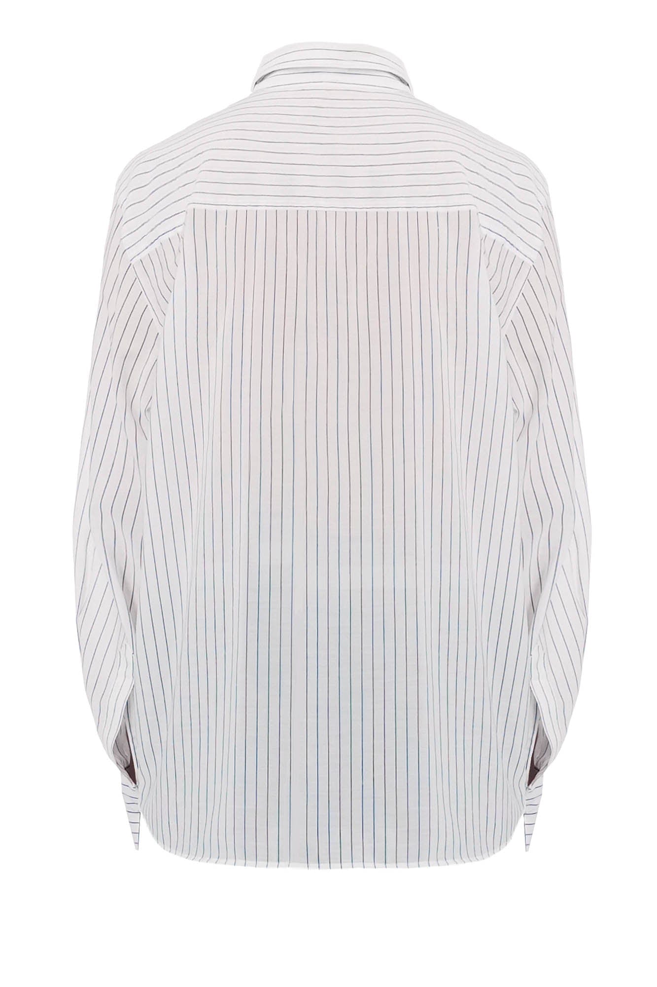 OIPWORD Courtly Multi-Strap Pinstriped Shirt