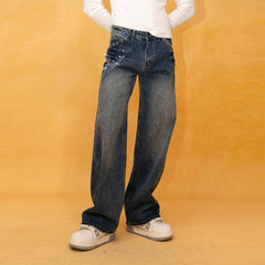 CLP Retro Waist Rivet Straight-Leg Jeans