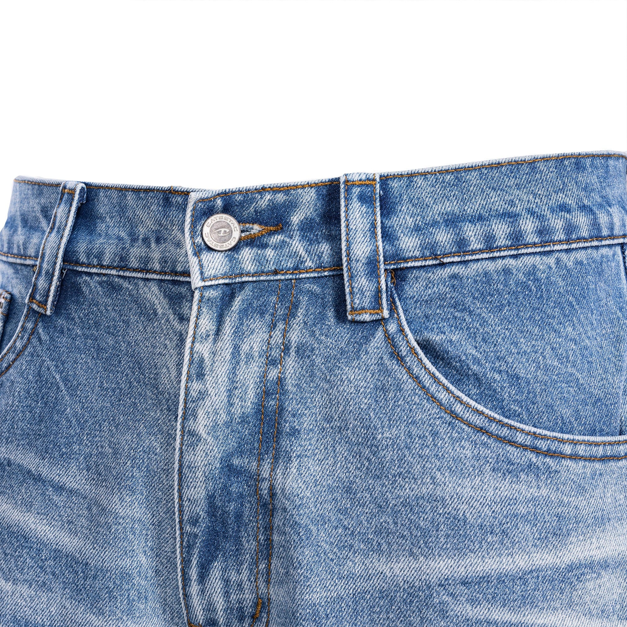 CATSSTAC Frost-Washed Wide-Leg Flared Jeans