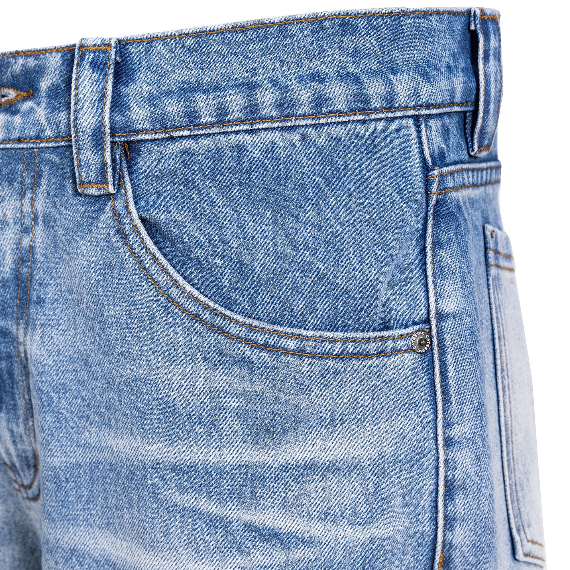 CATSSTAC Frost-Washed Wide-Leg Flared Jeans