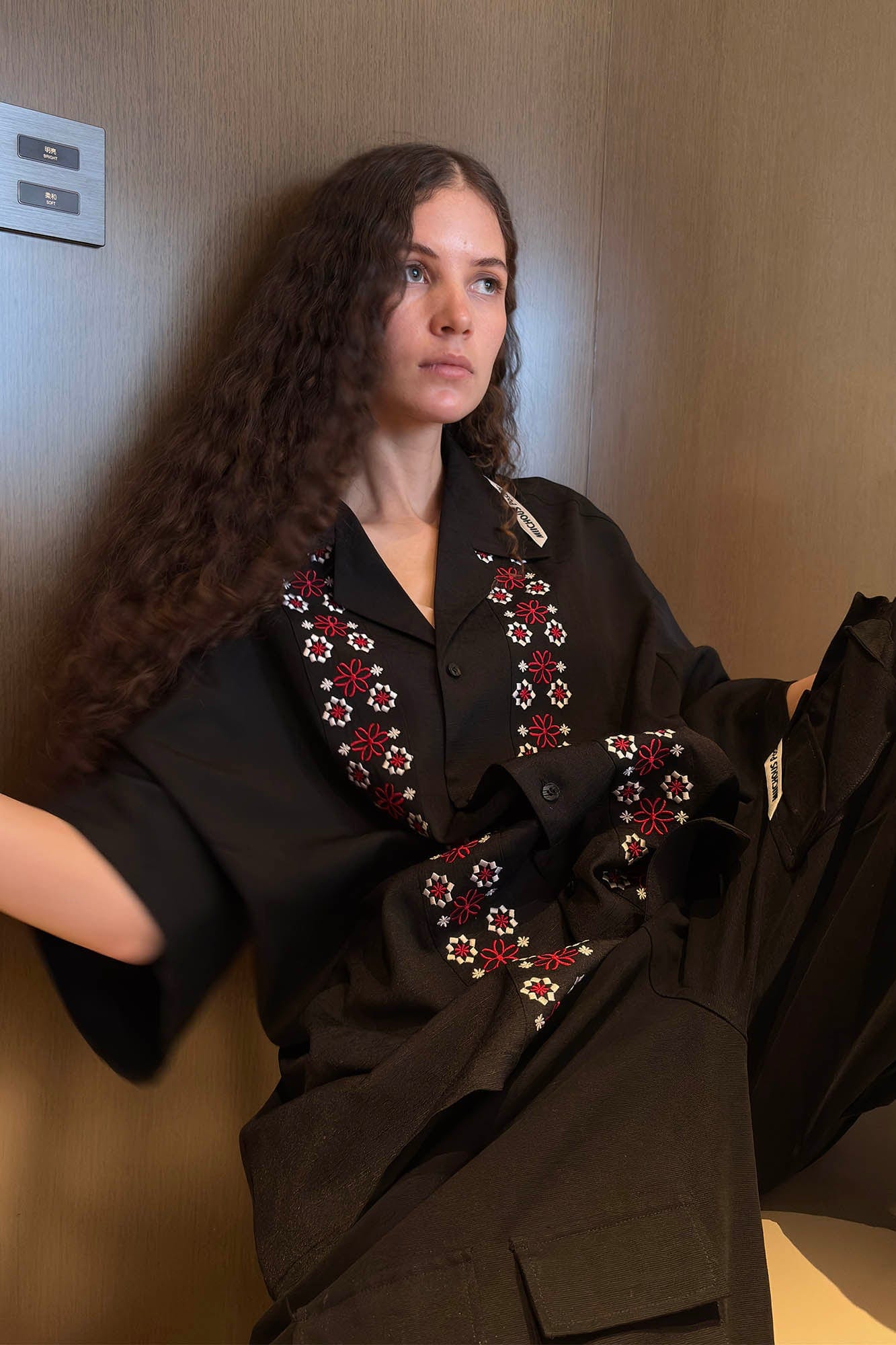 MIICHOUS Fair Isle Embroidered Half Shirt