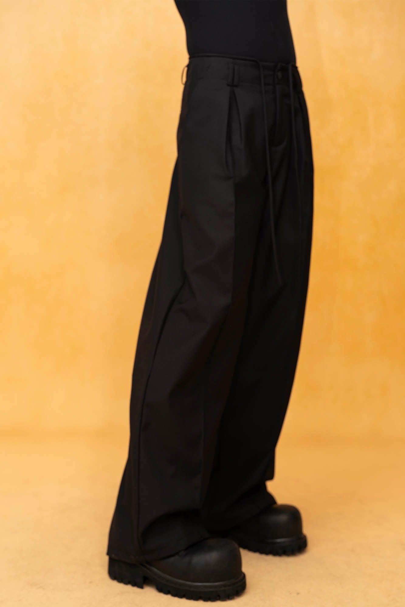 CLP Tucked Pleats Wide-Leg Trousers