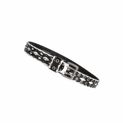 DND4DES Geometric Chain Studded Leather Belt